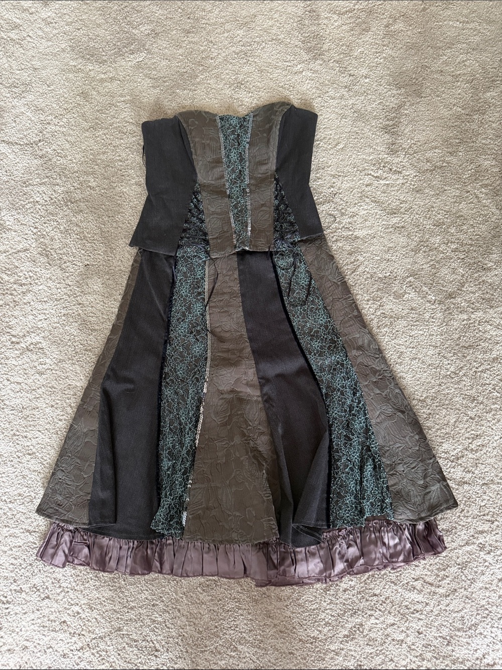 Strapless Patchwork Evening skirt and corset